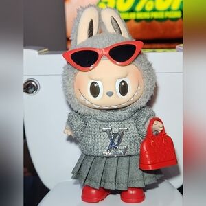 Fits Labubu Clothes Gray Sweater